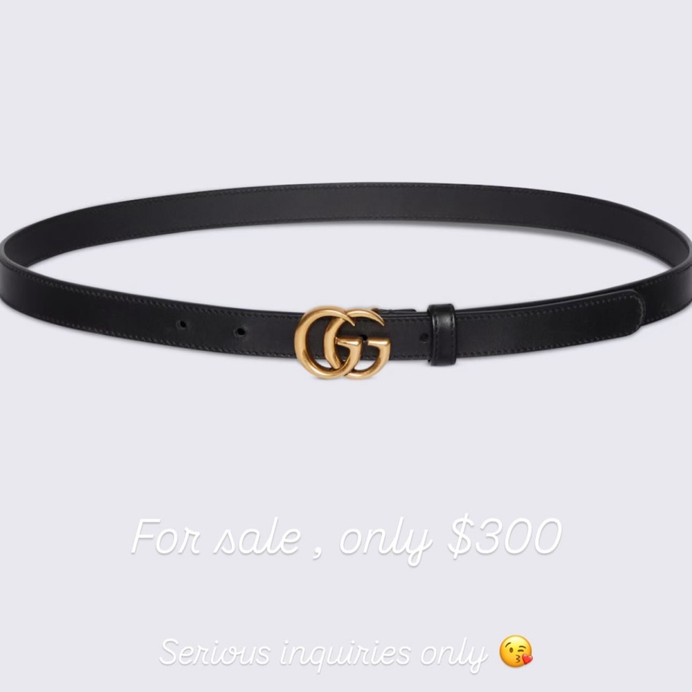 Gucci Black Belt with Gold Double G Buckle